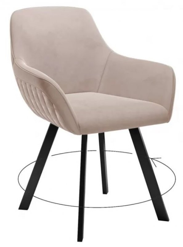Стул JET 360 град. поворот. B5 Капучино, велюр / черный каркас, М-City