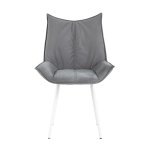 Стул Осло велюр серый белые ножки