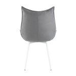 Стул Осло велюр серый белые ножки