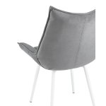 Стул Осло велюр серый белые ножки