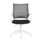 Кресло офисное TopChairs ST-BASIC-W серый крестовина пластик белый