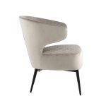 Кресло лаунж Royal велюр серо-бежевый