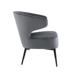 Кресло лаунж Royal велюр тёмно-серый