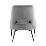 Кресло лаунж Бостон велюр тёмно-серый