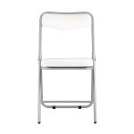 Складной стул Джонни экокожа белый каркас металлик