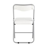 Складной стул Джонни экокожа белый каркас металлик