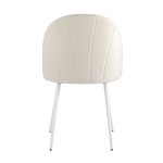 Стул Логан велюр молочный белые ножки