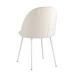 Стул Логан велюр молочный белые ножки