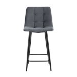 Стул полубарный Джанго велюр тёмно-серый высота сиденья 60 см