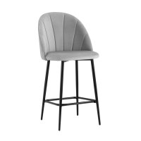 Стул полубарный Логан велюр светло-серый