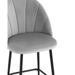 Стул полубарный Логан велюр светло-серый