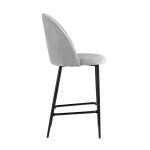 Стул полубарный Логан велюр светло-серый