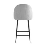 Стул полубарный Логан велюр светло-серый