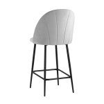 Стул полубарный Логан велюр светло-серый