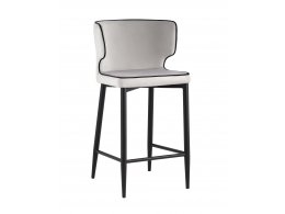 Стул полубарный Матео с кантом велюр светло-серый