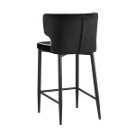 Стул полубарный Матео с кантом велюр черный