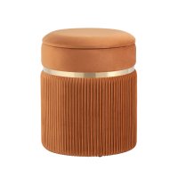 Пуф Миранда с ящиком велюр оранжевый