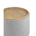 Пуф-столик с ящиком Хюгге L рогожка серый