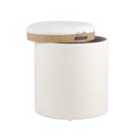 Пуф-столик с ящиком Хюгге S рогожка белый