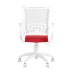Кресло офисное TopChairs ST-BASIC-W красная ткань крестовина белый пластик
