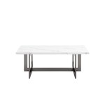 Журнальный столик Нэйтан 122*61 белый мрамор сталь темный хром