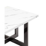 Журнальный столик Нэйтан 122*61 белый мрамор сталь темный хром