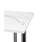 Журнальный столик Нэйтан 61*61 белый мрамор сталь темный хром