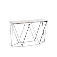 Консоль Авалон 122*41 серый мрамор сталь серебро