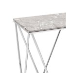 Консоль Авалон 122*41 серый мрамор сталь серебро