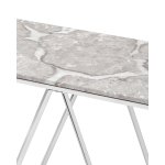 Консоль Авалон 122*41 серый мрамор сталь серебро