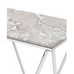 Консоль Авалон 122*41 серый мрамор сталь серебро