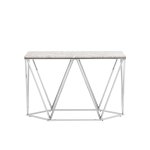 Консоль Авалон 122*41 серый мрамор сталь серебро