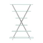 Стеллаж Гейт прозрачное стекло сталь серебро