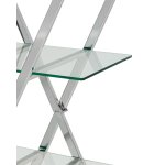 Стеллаж Гейт прозрачное стекло сталь серебро