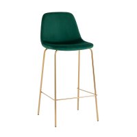 Стул барный Валенсия SN велюр зеленый золотые ножки