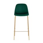 Стул барный Валенсия SN велюр зеленый золотые ножки