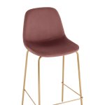 Стул барный Валенсия SN велюр пыльно-розовый золотые ножки
