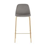 Стул барный Валенсия SN велюр серый золотые ножки