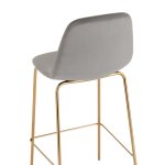 Стул барный Валенсия SN велюр серый золотые ножки