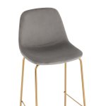 Стул барный Валенсия SN велюр серый золотые ножки