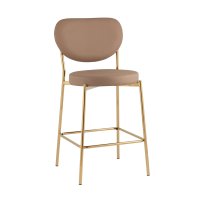 Стул полубарный Барбара NEW экокожа бежевая золотые ножки