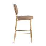 Стул полубарный Барбара NEW экокожа бежевая золотые ножки