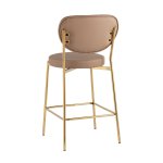 Стул полубарный Барбара NEW экокожа бежевая золотые ножки