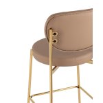 Стул полубарный Барбара NEW экокожа бежевая золотые ножки