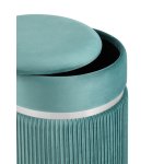 Пуф Миранда с ящиком серебро велюр светло-бирюзовый