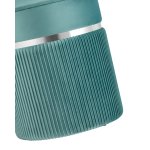 Пуф Миранда с ящиком серебро велюр светло-бирюзовый