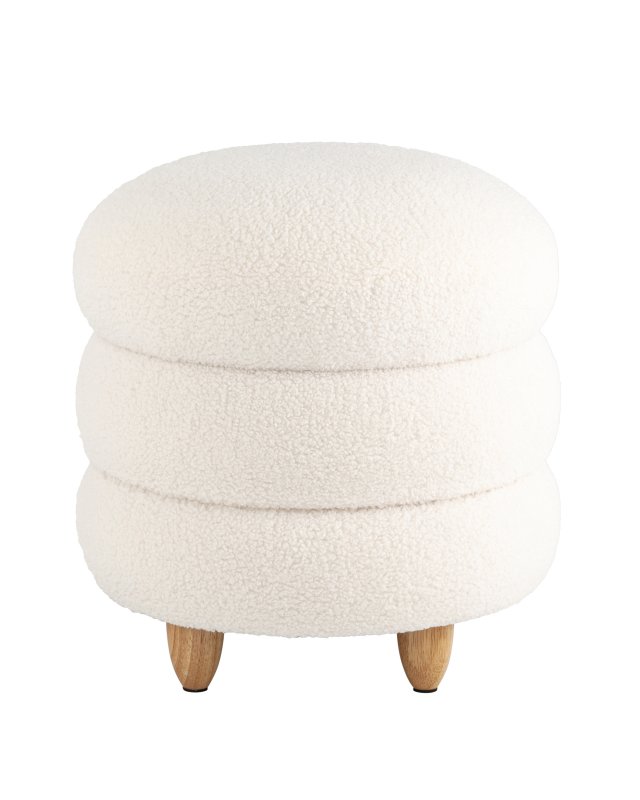 Пуф с ящиком Винни L тедди белый