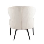 Кресло лаунж Royal Stripes велюр молочный