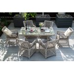 Латте плетеное кресло из искусственного ротанга, цвет бежевый