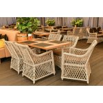 Латте плетеное кресло из искусственного ротанга, цвет бежевый